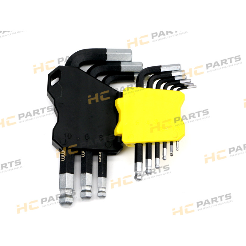 Набор шестигранных ключей 1,5–10 мм из стали S2 9el с рукояткой