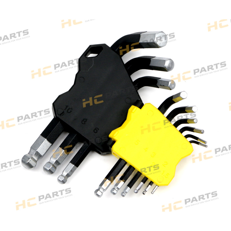 Набор шестигранных ключей 1,5–10 мм из стали S2 9el с рукояткой