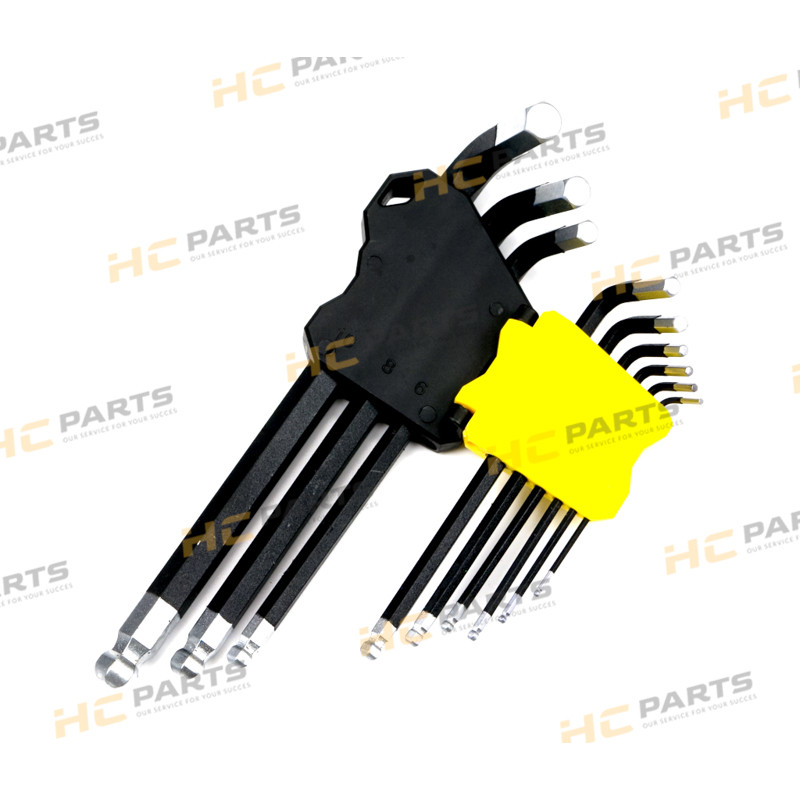 Набор удлиненных шестигранных ключей 1,5–10 из стали S2 9el с рукояткой